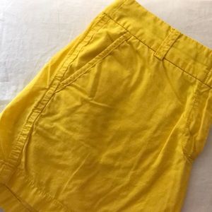 Yellow JCrew Chino Shorts